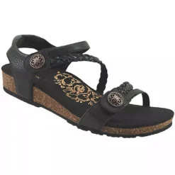 Aetrex Shoes Aetrex Jillian Sandals - Womens 5 Aetrex Shoes Aetrex Jillian Sandals - Womens -Float Feet Sales Store AX SC450 BLK1