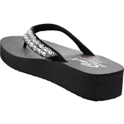 Skechers Shoes Skechers Vinyasa Glory Day Flip Flops - Womens -Float Feet Sales Store SK 31619 BLK3