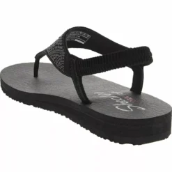 Skechers Shoes Skechers Meditation New Moon Flip Flops - Womens -Float Feet Sales Store SK 32919 BLK3